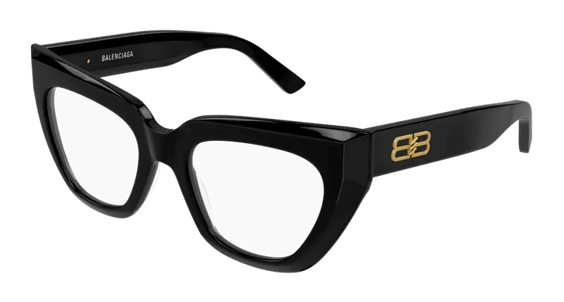 Balenciaga Donna BB0238O 001 Montature da vista Acetato Nero  Cat Eye