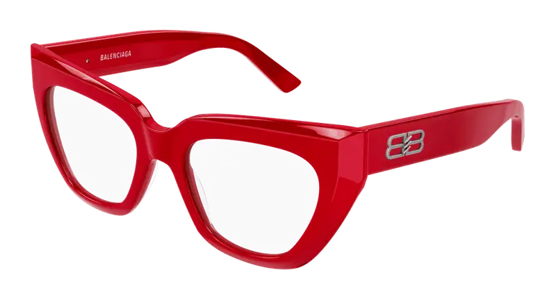 Balenciaga Donna BB0238O 003 Montature da vista Acetato Rosso  Cat Eye