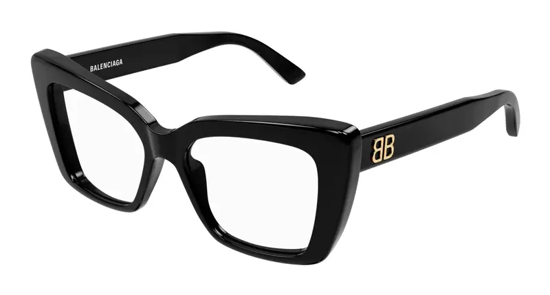 Balenciaga Donna BB0297O 001 Montature da vista Acetato Nero  Squadrata