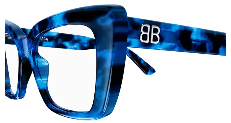 Balenciaga Donna BB0297O 004 Montature da vista Acetato Blu Squadrata miniatura 2