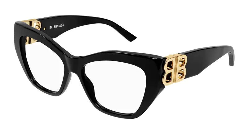 Balenciaga Donna BB0312O 001 Montature da vista Acetato Nero  Cat Eye