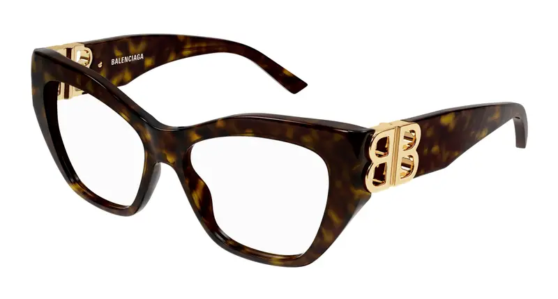 Balenciaga Donna BB0312O 002 Montature da vista Acetato Havana  Cat Eye