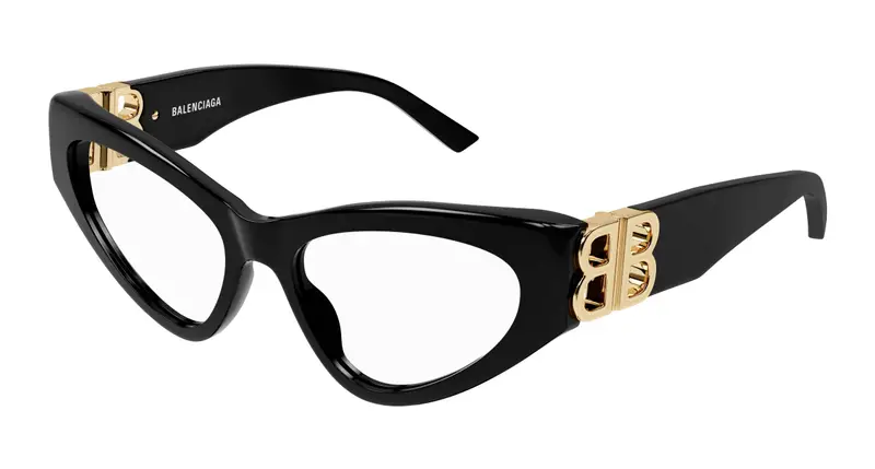Balenciaga Donna BB0313O 001 Montature da vista Acetato Nero  Cat Eye