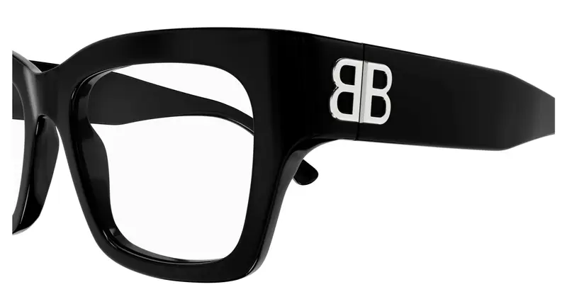 Balenciaga Donna BB0325O 006 Montature da vista Acetato Nero Trasparente Squadrata miniatura 2