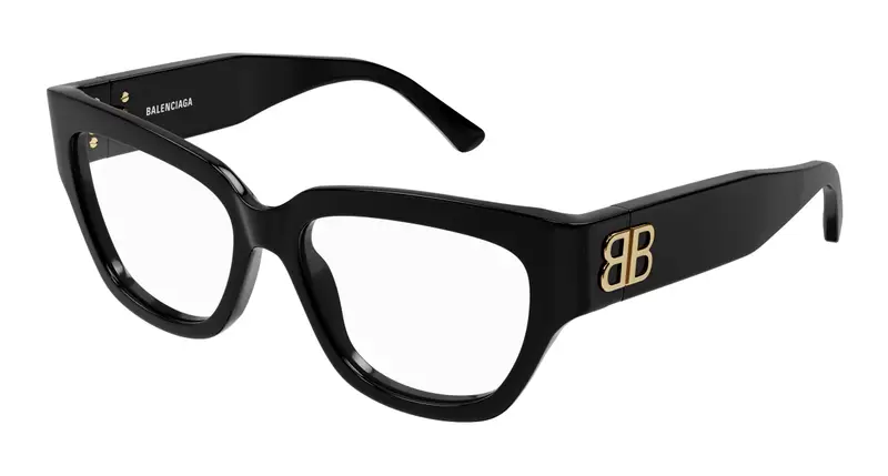 Balenciaga Donna BB0326O 001 Montature da vista Acetato Nero Trasparente Squadrata