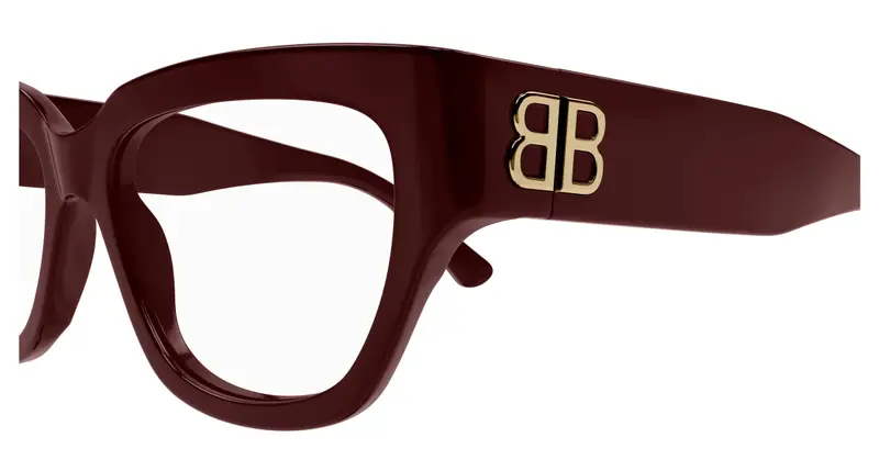 Balenciaga Donna BB0326O 004 Montature da vista Acetato Bordeaux Trasparente Squadrata miniatura 2