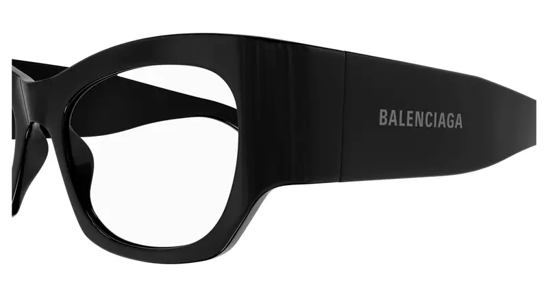Balenciaga Donna BB0333O 001 Montature da vista Acetato Nero Trasparente Cat Eye miniatura 2