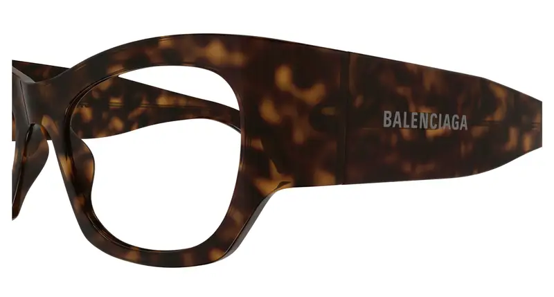 Balenciaga Donna BB0333O 002 Montature da vista Acetato Havana Trasparente Cat Eye miniatura 2