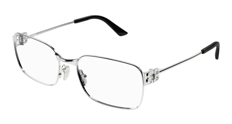 Donna BB0340O 002 Montature da vista Acetato Argento Trasparente Squadrata
