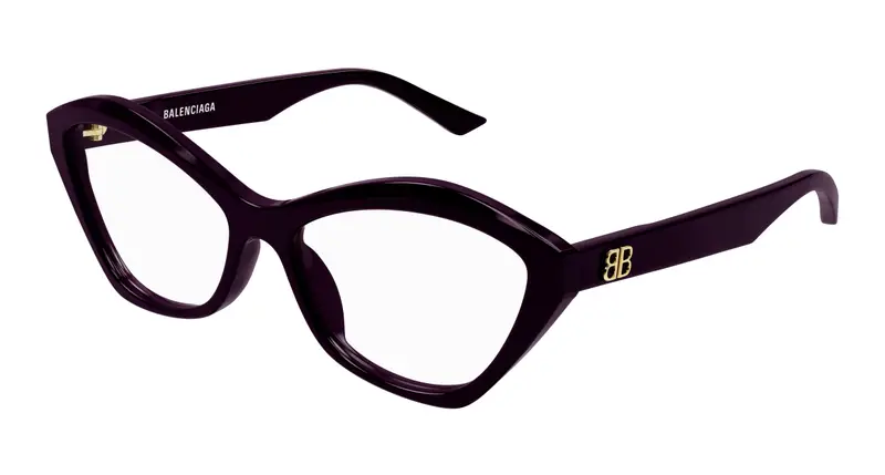 Balenciaga Donna BB0341O 003 Montature da vista Acetato Viola Trasparente Cat Eye
