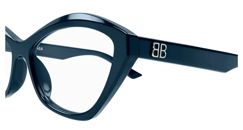 Balenciaga Donna BB0341O 005 Montature da vista Acetato Blu Trasparente Cat Eye miniatura 2