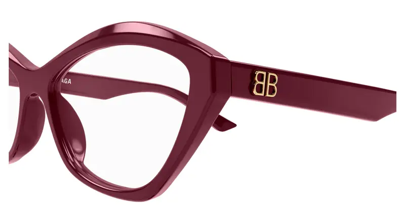 Balenciaga Donna BB0341O 006 Montature da vista Acetato Rosso Trasparente Cat Eye miniatura 2