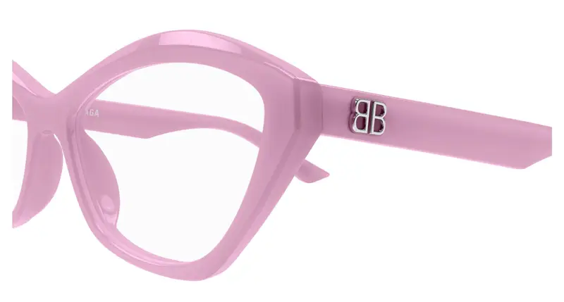 Balenciaga Donna BB0341O 007 Montature da vista Acetato Viola Trasparente Cat Eye miniatura 2
