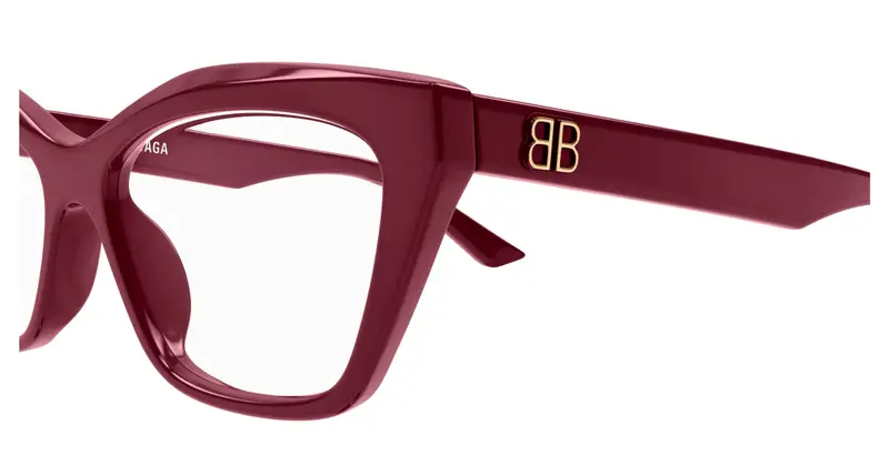 Balenciaga Donna BB0342O 010 Montature da vista Acetato Rosso Trasparente Cat Eye miniatura 2