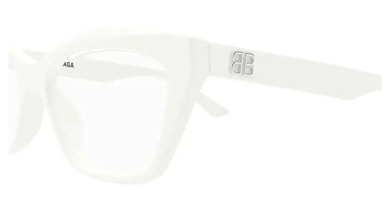 Balenciaga Donna BB0342O 011 Montature da vista Acetato Bianco Trasparente Cat Eye miniatura 2