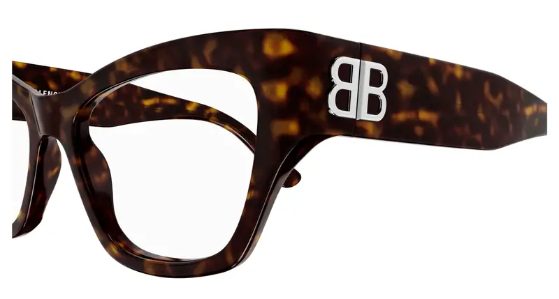 Balenciaga Donna BB0362O 002 Montature da vista Acetato Havana Trasparente Cat Eye miniatura 2