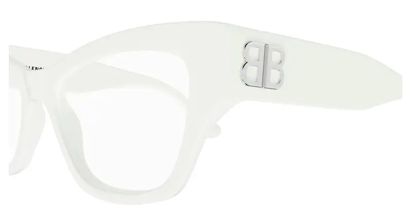 Balenciaga Donna BB0362O 003 Montature da vista Acetato Bianco Trasparente Cat Eye miniatura 2