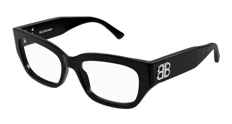 Donna BB0364OA 001 Montature da vista Acetato Nero Trasparente Squadrata