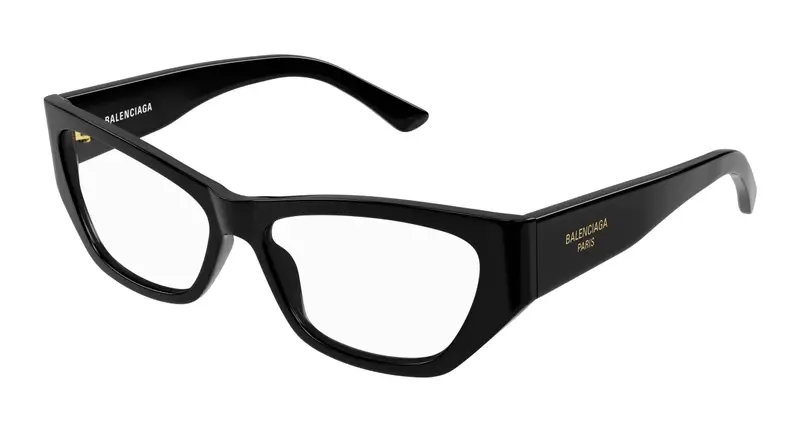 Balenciaga Donna BB0372O 001 Montature da vista Acetato Nero Trasparente Cat Eye