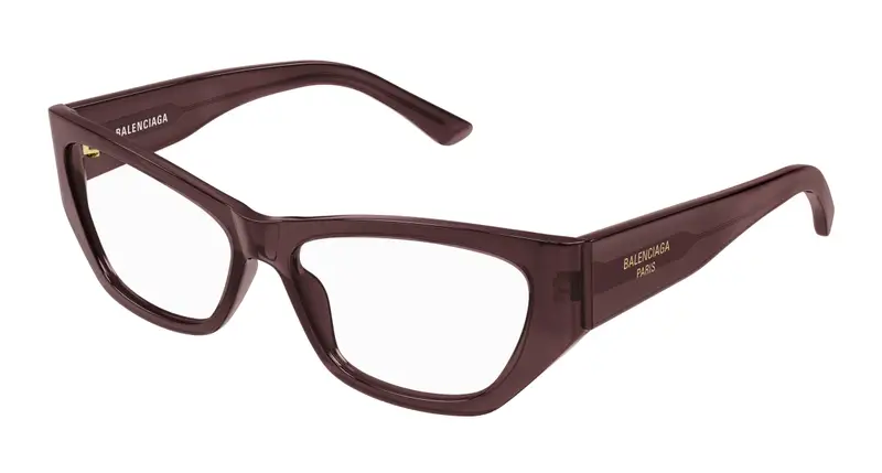 Balenciaga Donna BB0372O 004 Montature da vista Acetato Viola Trasparente Cat Eye