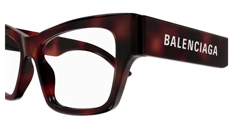 Balenciaga Donna BB0378O 002 Montature da vista Acetato Havana Trasparente Cat Eye miniatura 2