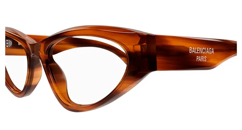 Balenciaga Donna BB0391O 002 Montature da vista Acetato Havana Trasparente Cat Eye miniatura 2