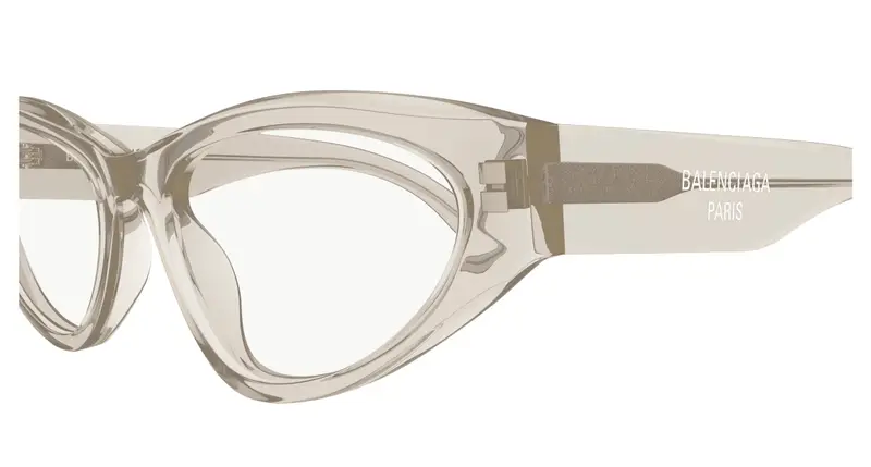 Balenciaga Donna BB0391O 003 Montature da vista Acetato Beige Trasparente Cat Eye miniatura 2