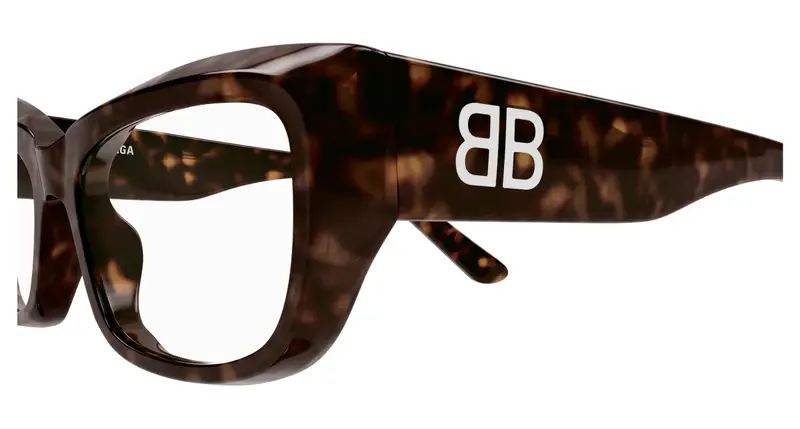 Balenciaga Donna BB0399O 002 Montature da vista Acetato Havana Trasparente Squadrata miniatura 2