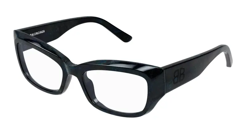 Balenciaga Donna BB0399O 003 Montature da vista Acetato Nero Trasparente Squadrata