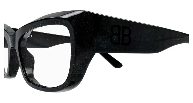 Balenciaga Donna BB0399O 003 Montature da vista Acetato Nero Trasparente Squadrata miniatura 2