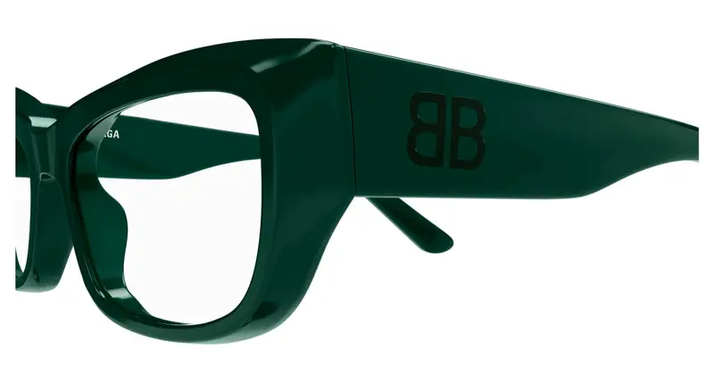 Balenciaga Donna BB0399O 004 Montature da vista Acetato Verde Trasparente Squadrata miniatura 2