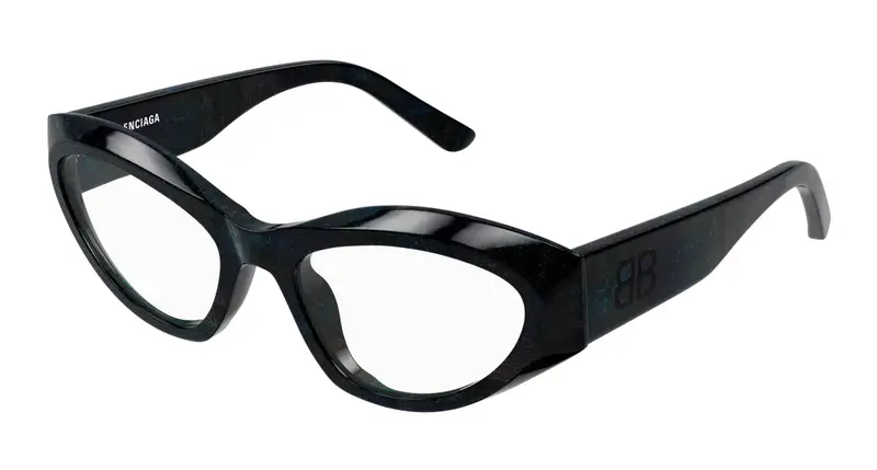 Balenciaga Donna BB0400O 003 Montature da vista Acetato Nero Trasparente Cat Eye