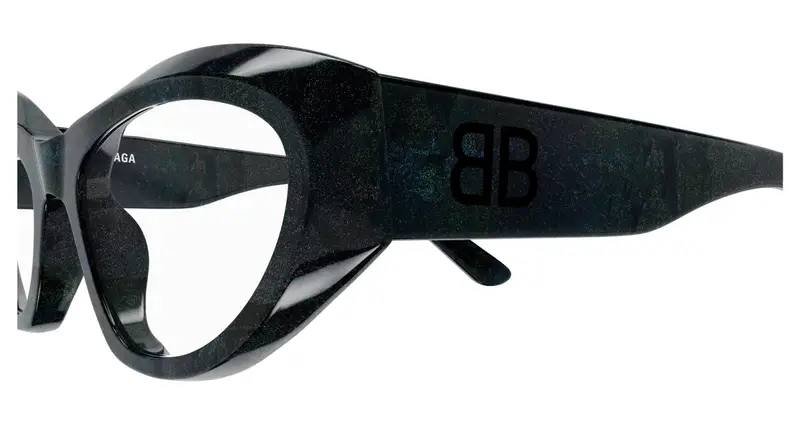 Balenciaga Donna BB0400O 003 Montature da vista Acetato Nero Trasparente Cat Eye miniatura 2