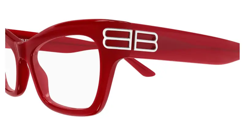 Donna BB0435O 005 Montature da vista Acetato Rosso Trasparente Cat Eye miniatura 3