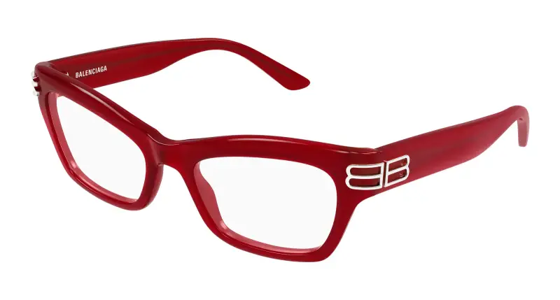 Donna BB0435O 005 Montature da vista Acetato Rosso Trasparente Cat Eye