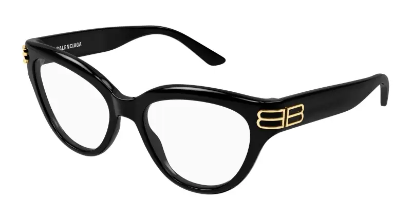 Donna BB0436O 001 Montature da vista Acetato Nero Trasparente Cat Eye