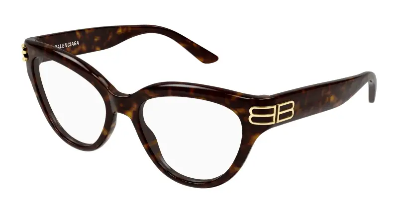 Donna BB0436O 002 Montature da vista Acetato Havana Trasparente Cat Eye