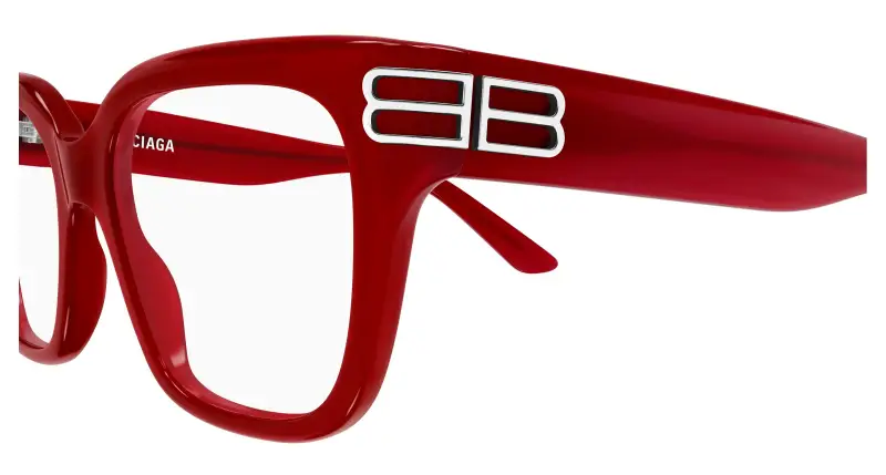Donna BB0437O 010 Montature da vista Acetato Rosso Trasparente Squadrata miniatura 3