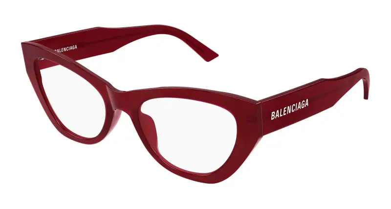 Donna BB0449O 005 Montature da vista Acetato Bordeaux Trasparente Cat Eye