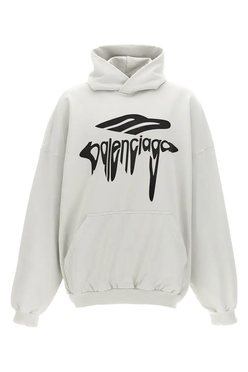 Felpa Con Cappuccio 3B Liquefied Bianco