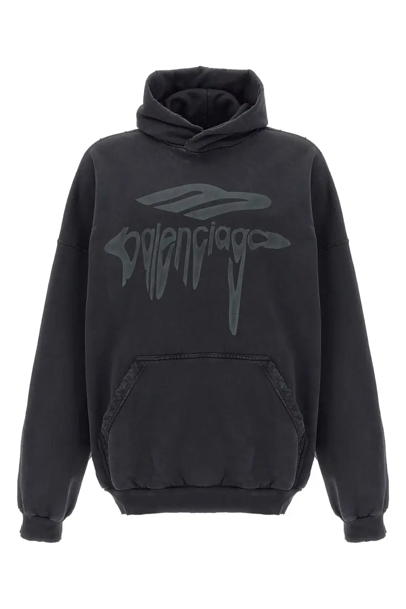 Felpa Con Cappuccio 3B Liquefied Nero