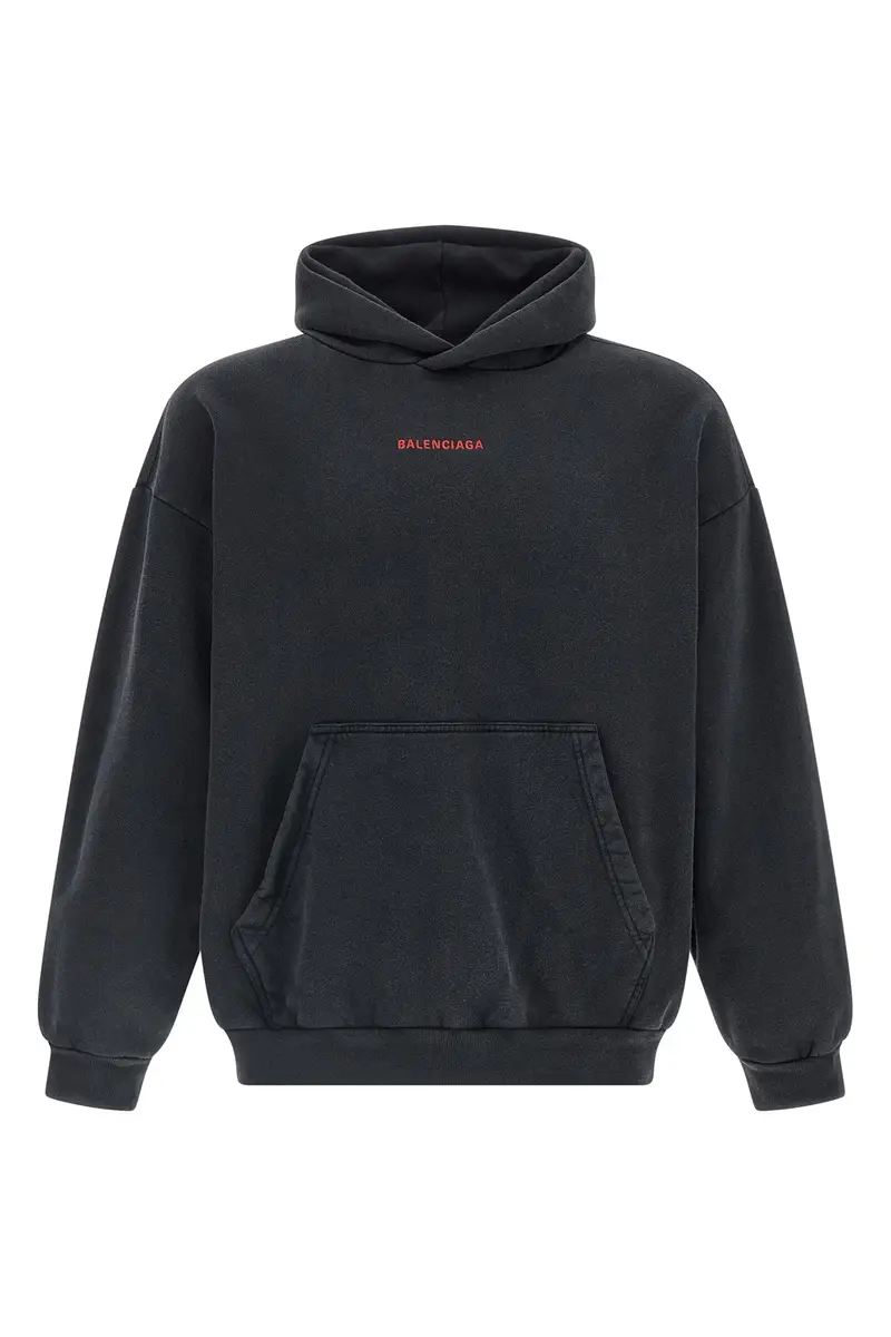 Felpa Con Cappuccio 'Balenciaga Back' Nero