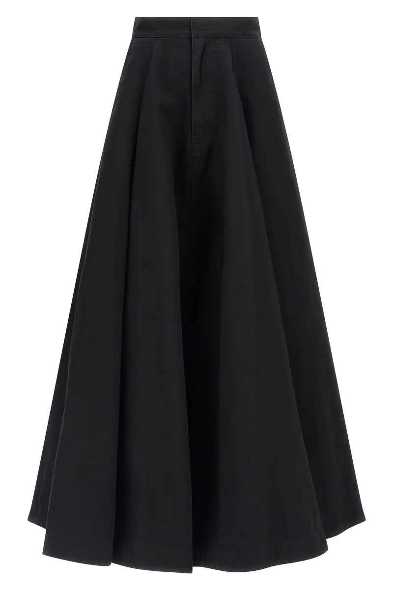 Balenciaga Gonna Godet Nero in Cotone