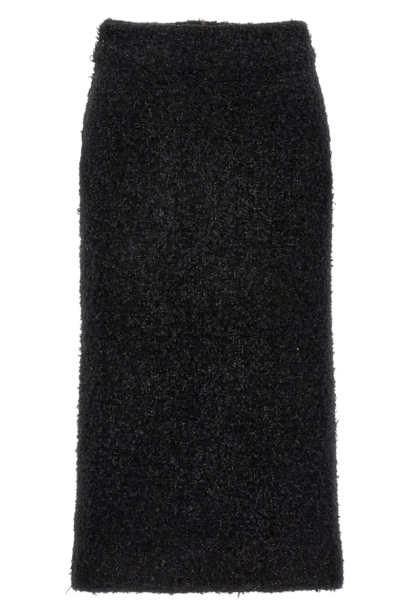 Gonna Midi Tweed Nero