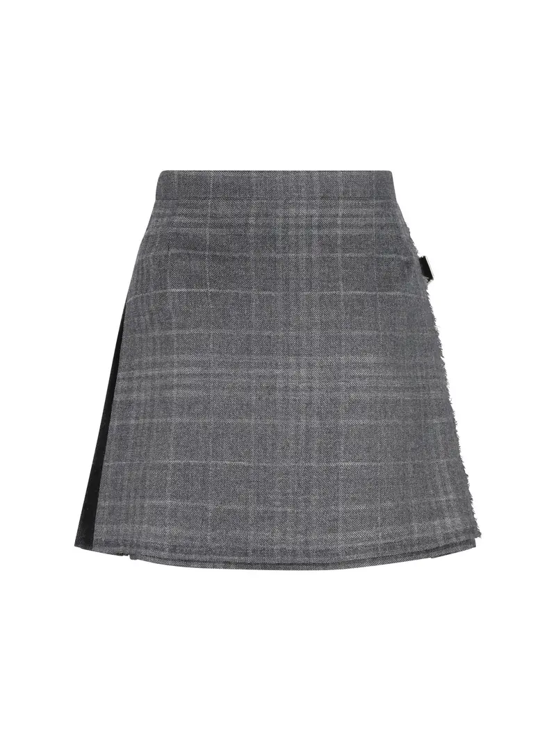 Minigonna a Pieghe in Tartan GRIGIO miniatura 2