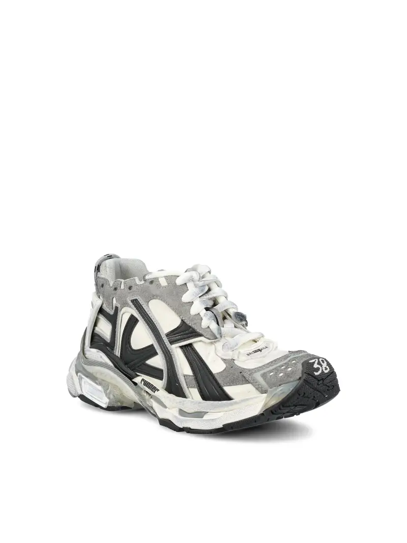 BALENCIAGA Sneakers Runner In Mesh GRIGIO miniatura 2