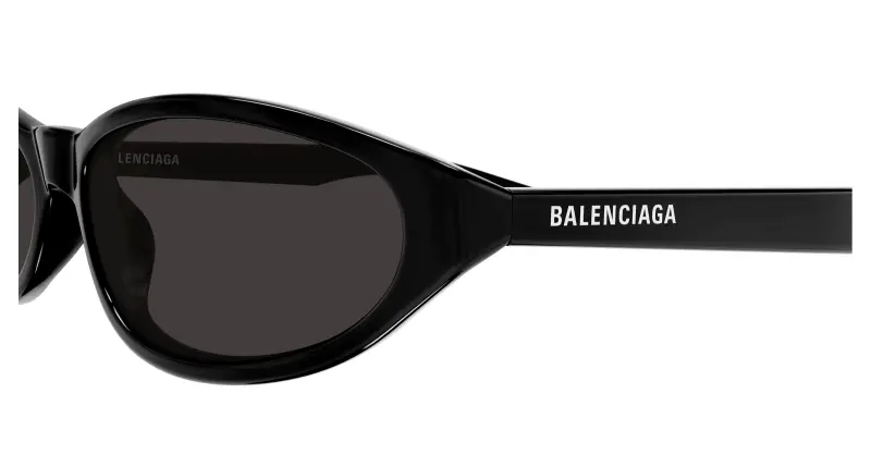 Unisex Balenciaga BB0007S 014 Occhiali da sole Acetato Nero Grigio Rotonda miniatura 3