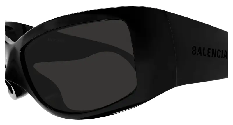 Unisex Balenciaga BB0461S 001 Occhiali da sole Bio-iniettato Nero Grigio Geometrica miniatura 3