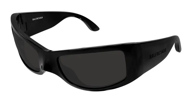 Unisex Balenciaga BB0461S 001 Occhiali da sole Bio-iniettato Nero Grigio Geometrica