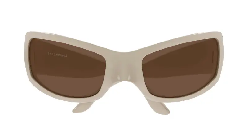 Unisex Balenciaga BB0461S 005 Occhiali da sole Bio-iniettato Avorio Marrone Geometrica miniatura 2